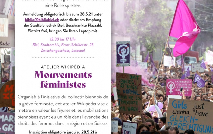 Atelier Wikipedia - Mouvements féministes à Bienne et en Suisse
