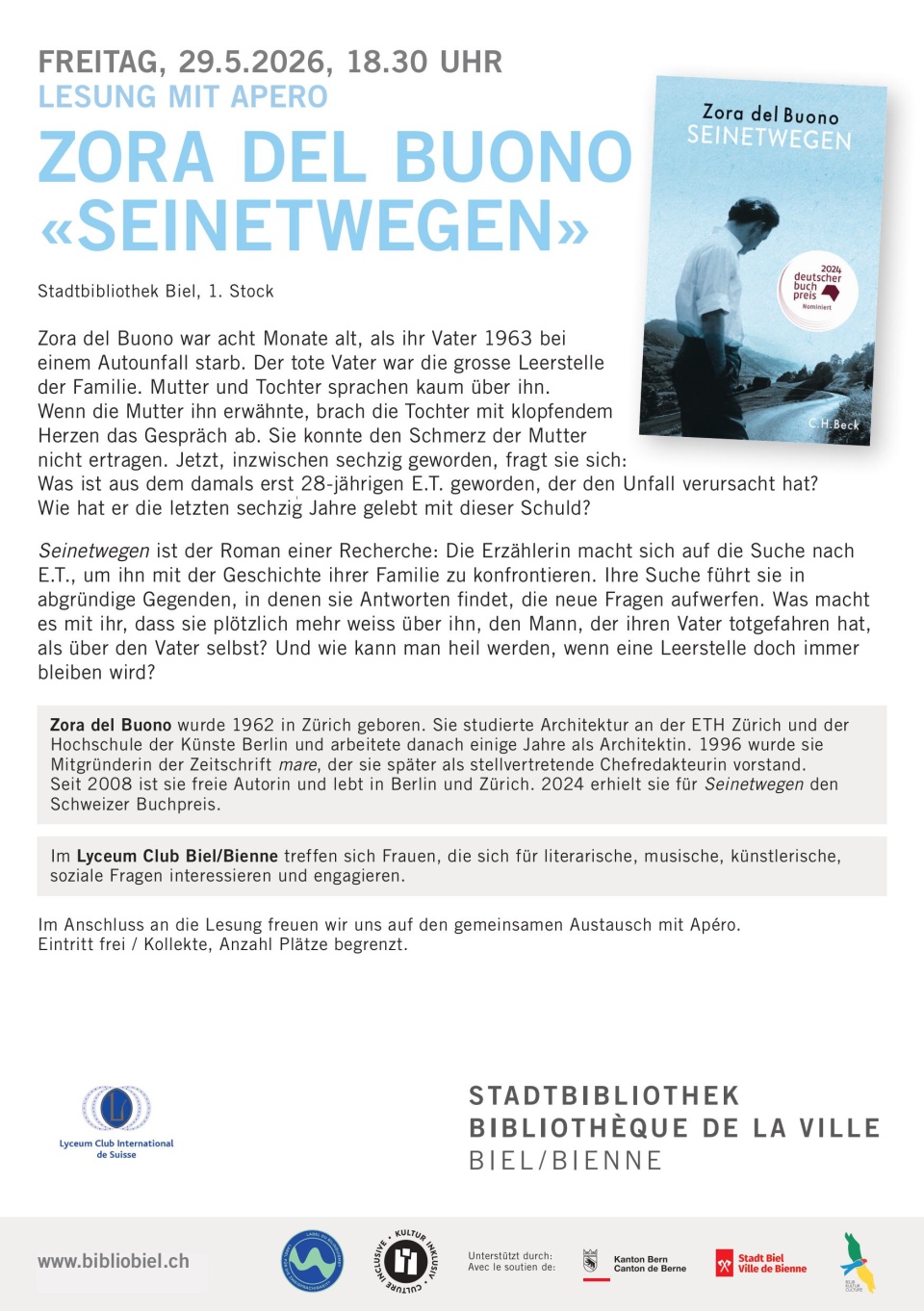 Lesung mit Zora Del Buono