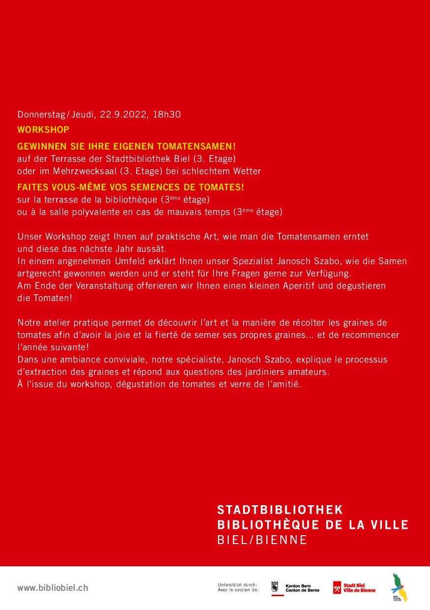 Tomatensamen Workshop